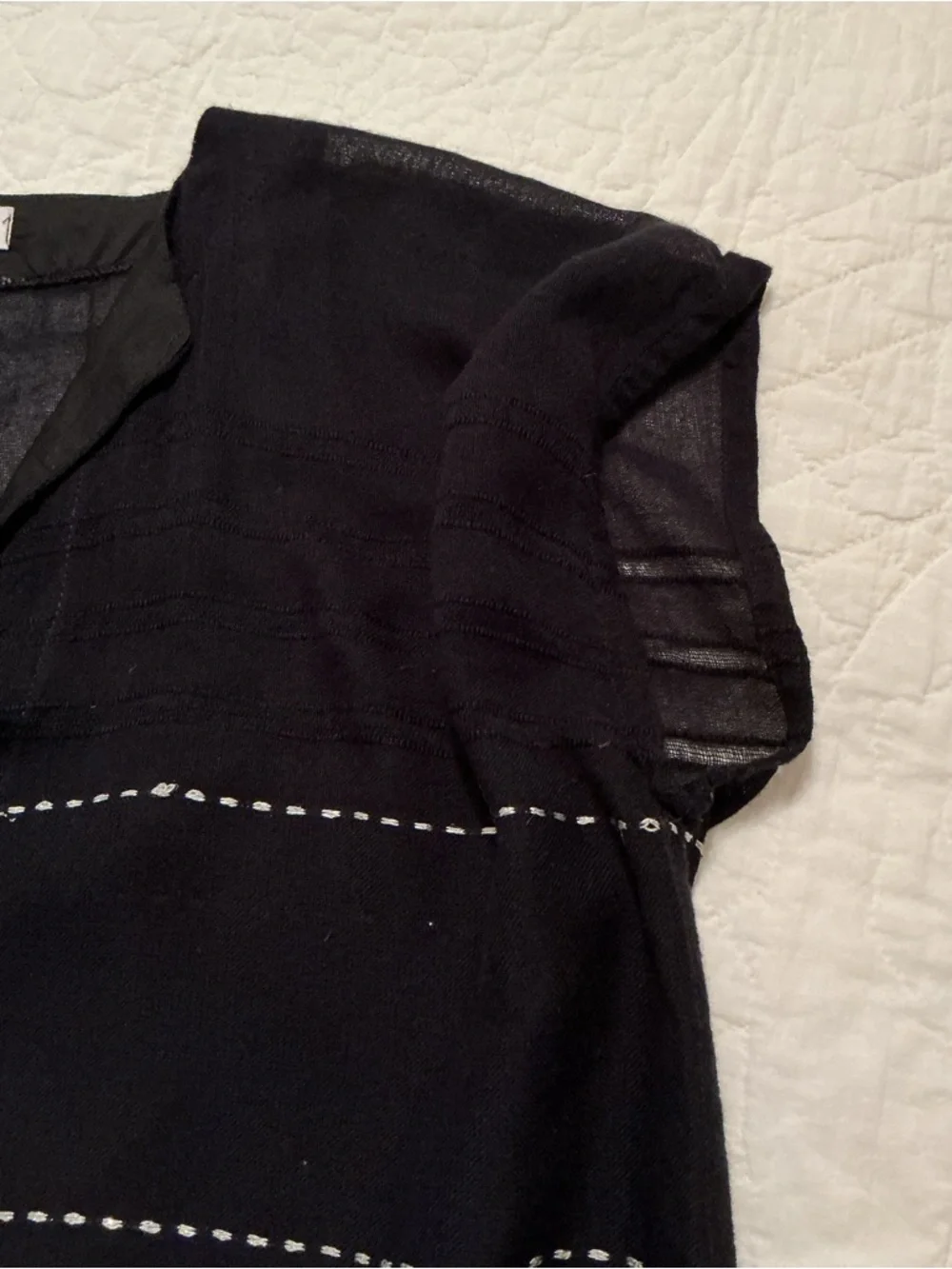 Lemlem Tikuri Tunic Swim Coverup Dress, Black, Silver Thread & Fringe Hem, Small - Picture 5 of 14